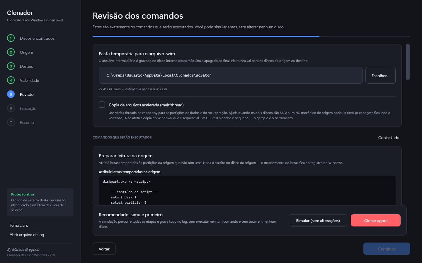 Revisão dos comandos