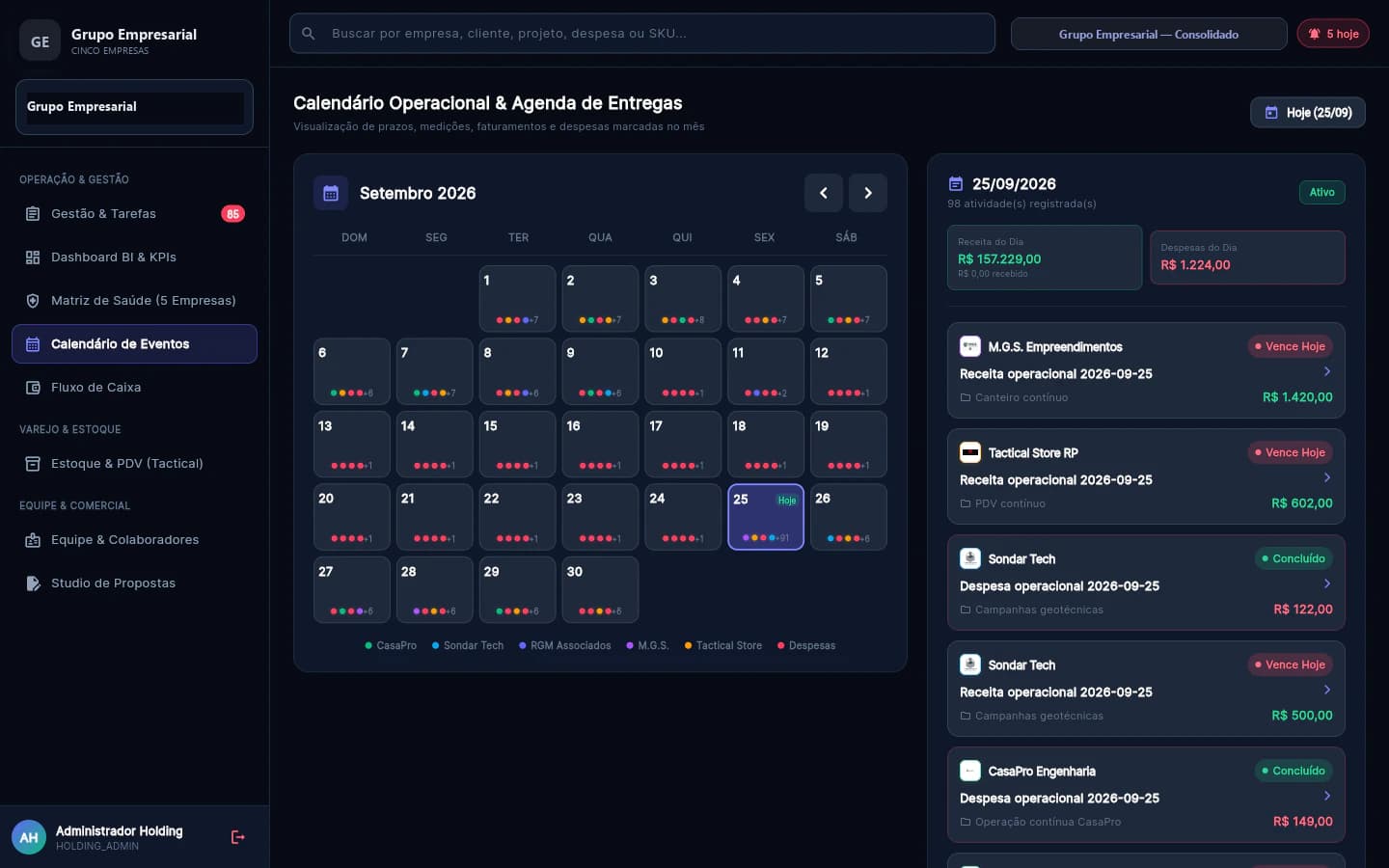 Calendário operacional